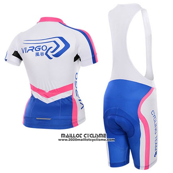 Maillot Ciclismo Femme To The Fore Blanc et Fuchsia Manches Courtes et Cuissard